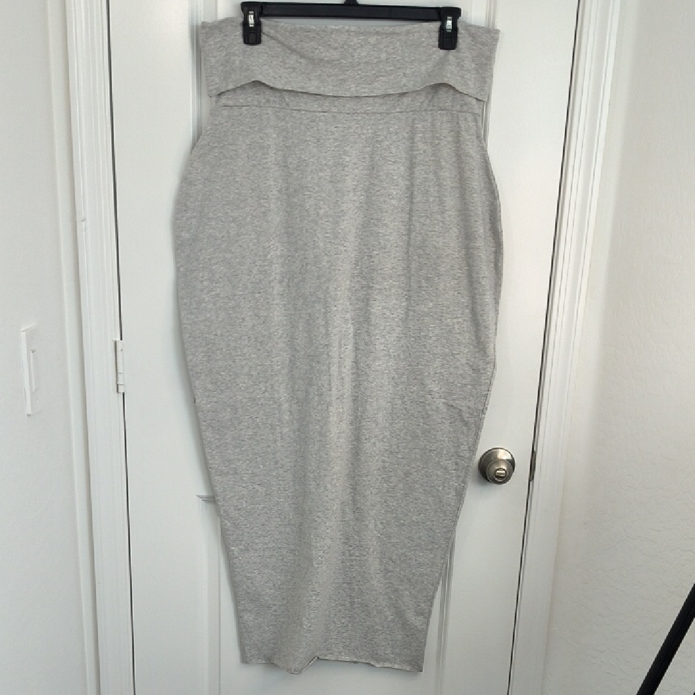 Skims Plus Size Gray Women's Foldover Skirt 4X
